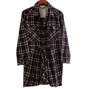 Isabel Marant Black and White Plaid Long Sleeve Dress